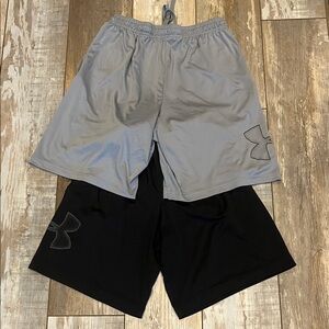 Bundle of two pairs of Under Armour Gray and Black Athletic Shorts
